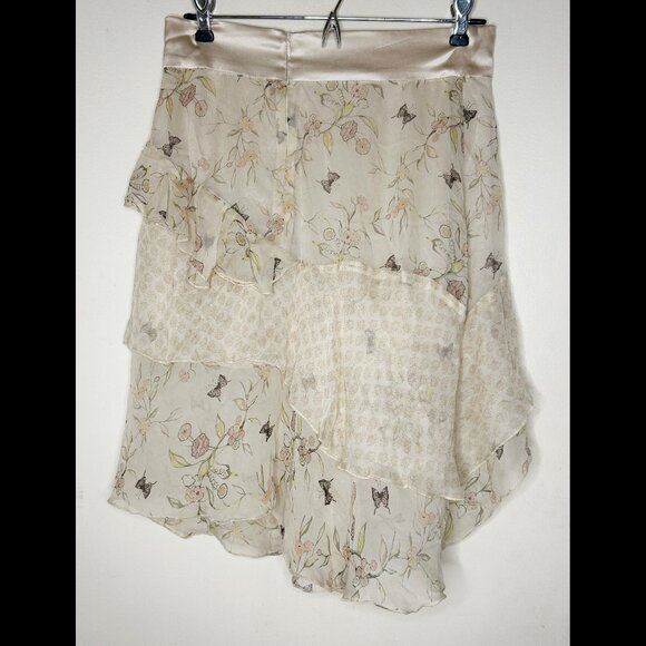 RENEE BARDOT 100% Silk Floral Skirt Layered Soft Flowy Fairy Princess SIZE SMALL - Picture 3 of 5